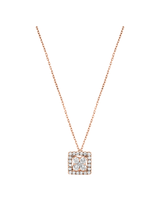 Colar Ouro Rosa E Diamantes