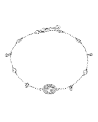 Pulseira Interlocking GG Diamantes 18K