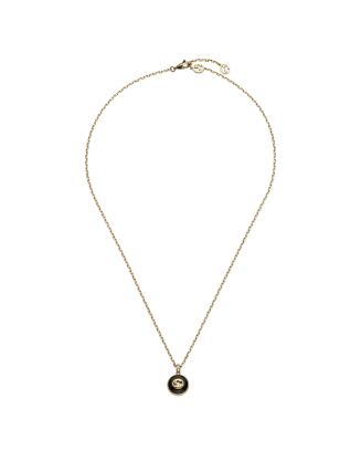 Colar Interlocking Onix e diamante 18k 42-45cm