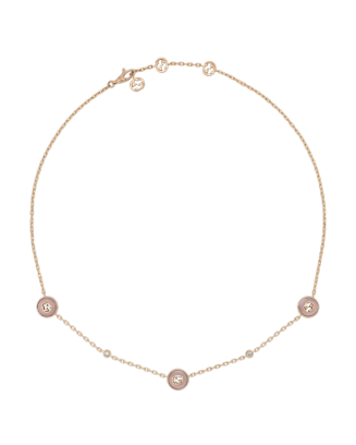 Colar Interlocking, Opala e diamante 18K 36-40cm