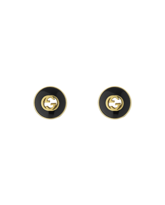 Brinco Stud Interlocking Onix 18k