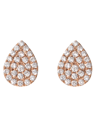 Brincos Ouro Rosa E Diamantes 0,34Cts
