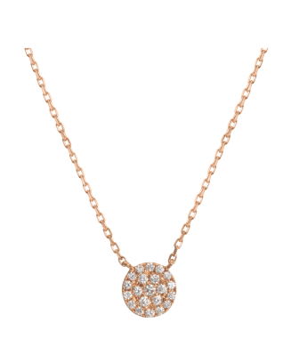 Colar Ouro Rosa E Diamantes 0,18Cts