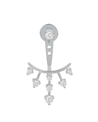 Brinco Ouro Branco E Diamantes 0,19Cts