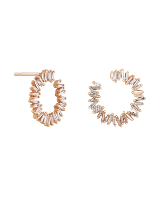 Brincos Ouro Rosa e Diamantes