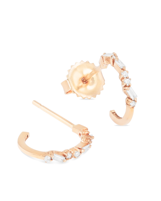 Brincos Argola Ouro Rosa e Diamantes