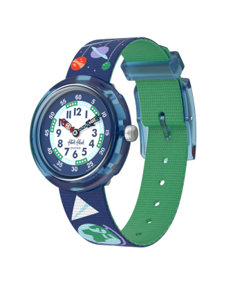 Relógio Flik Flak de criança azul e verde