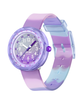 Relógio Flik Flak de criança roxo e azul