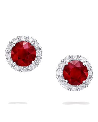 Brincos Studs Icon Rubi E Diamantes