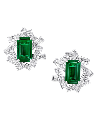 Brincos Threads Esmeralda E Diamantes