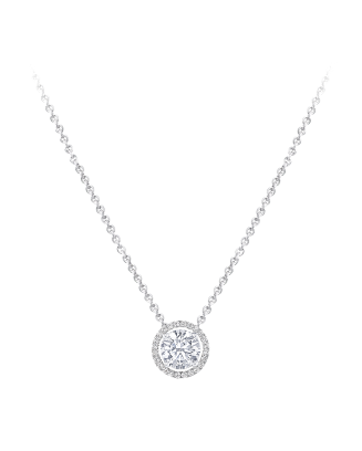 Colar Pendente Classic Ouro Branco E Diamantes