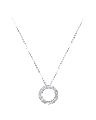 Colar Pendente Spiral Ouro Branco E Diamantes