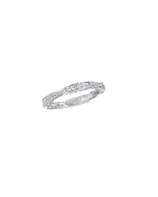 Aliança Spiral Ouro Branco E Diamantes