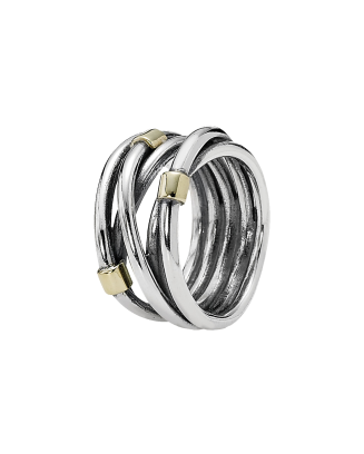 ANEL PRATA E OURO  14 kt 8,4 g