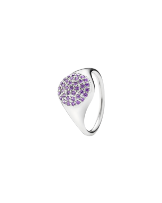 ave silver ring with fancy purple cubic