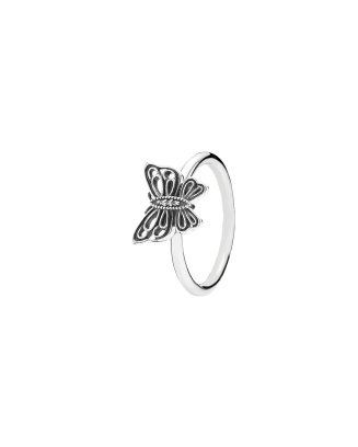 Anel borboleta com zircónias