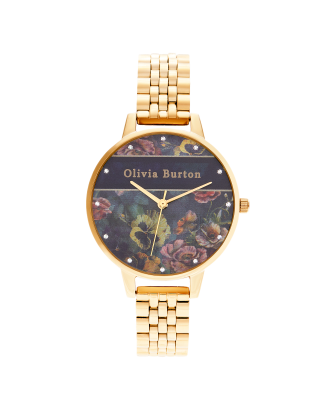 Relógio Varsity Aço Dourado e Cristais