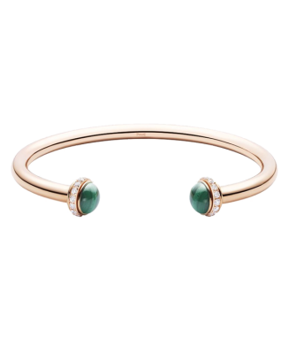 Pulseira Ouro Rosa Diamantes e Malaquite