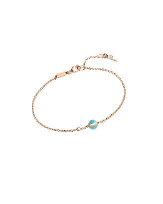 Pulseira Ouro Rosa, Diamantes e Turquesa
