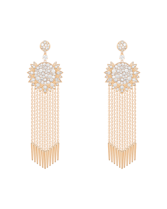 Brincos Sunlight Ouro Rosa E Diamantes