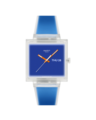 Rel&oacute;gio Swatch homem Azul Quadrado Data