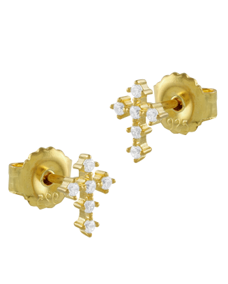 Brincos Mini Cruz Templária Dourados