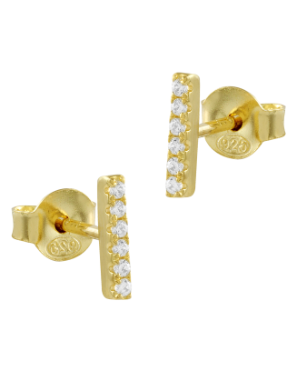 Brincos Mini 6 Zircónias Dourados