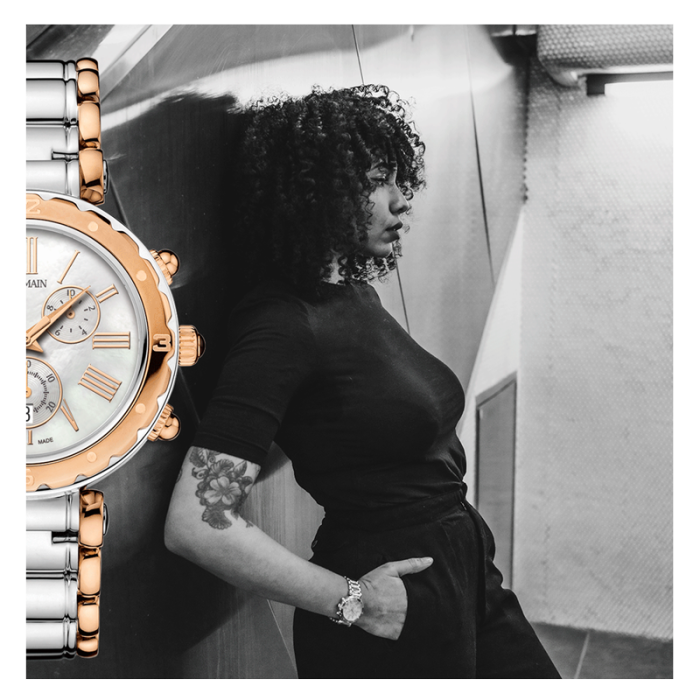 Relógio de Senhora Balmania Cronógrafo Bicolor Madrepérola