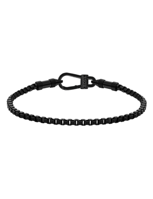 Pulseira Homem Aço e IP Preto Liam