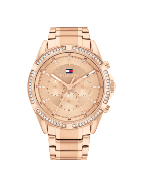 Relógio Mulher Aço Dourado Rosa