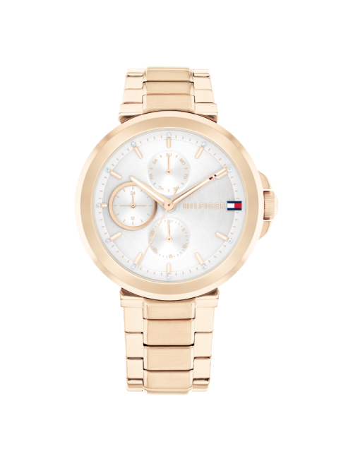 Relógio Mulher Aço Dourado Rosa