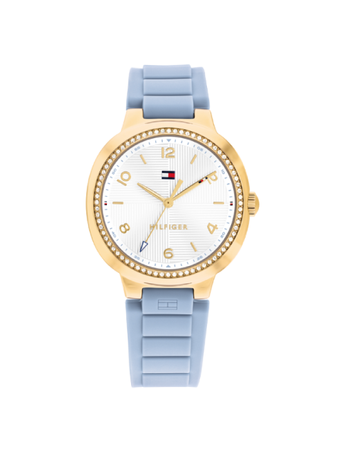 Relógio Mulher Aço IP Dourado e Silicone