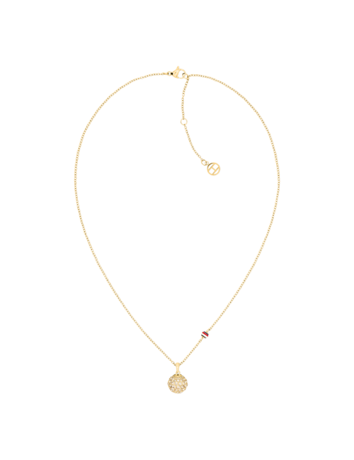 Colar Mulher Aço Dourado com Cristais
