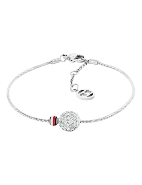 Pulseira Mulher Aço com Conta Cristais