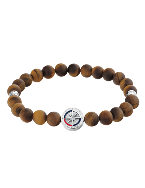 Pulseira Homem Aço e Olho Tigre