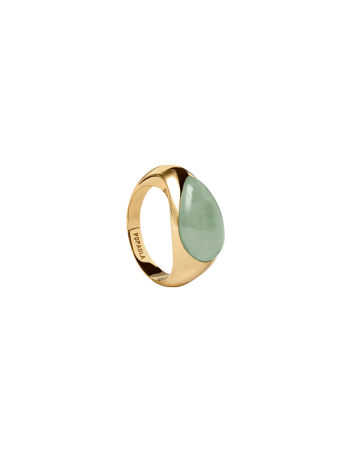 Anel Green Aventurine Luna Stamp