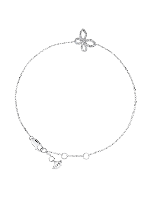Pulseira Mini Butterfly Ouro Branco e Diamantes
