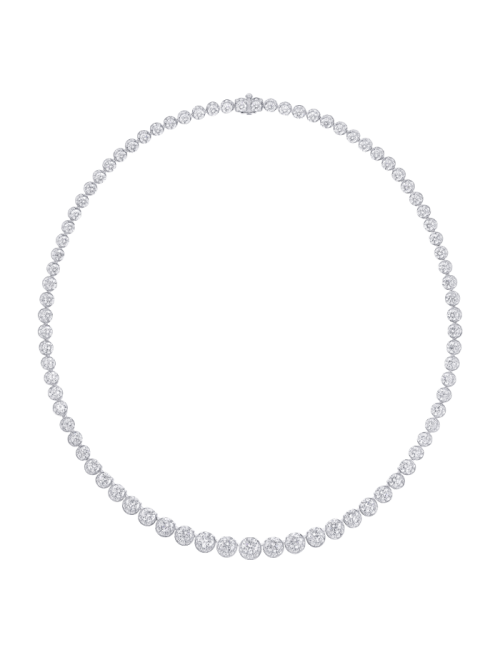 Colar Line Ouro Branco e Diamantes