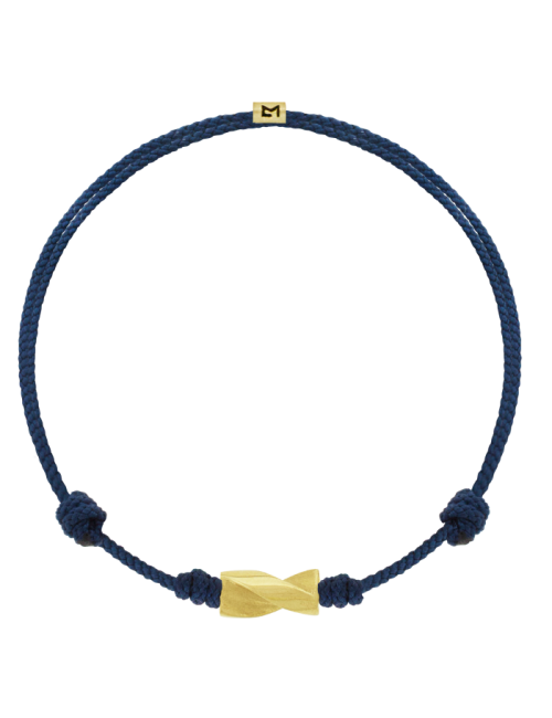 Pulseira Long Drill Navy Ouro Amarelo