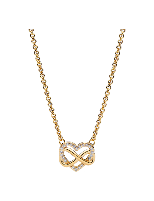 Colar Coração Infinito Brilhante e dourado