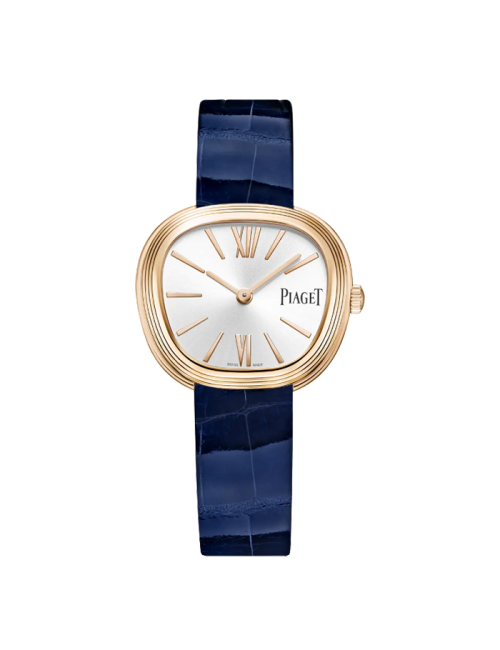 Relógio Sixtie Ouro Rosa e Crocodilo Azul