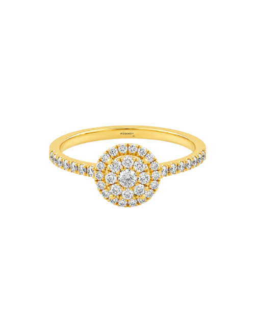 Anel Épure Halo Ouro Amarelo e Diamantes