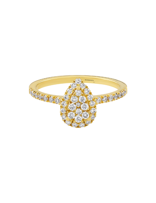 Anel Drop Ouro Amarelo e Diamantes