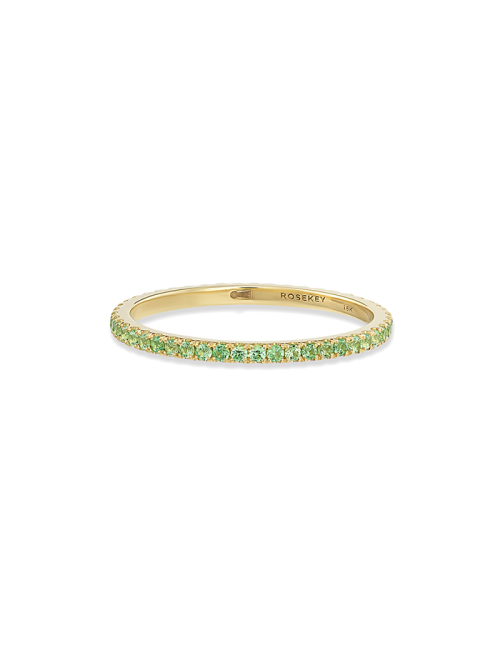Anel Ouro Amarelo E Tsavorites Verdes Claras
