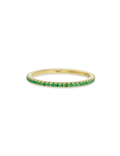 Anel Ouro Amarelo E Tsavorites Verdes Escuras