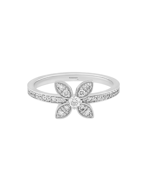 Anel Épure Bloom Ouro Branco e Diamantes