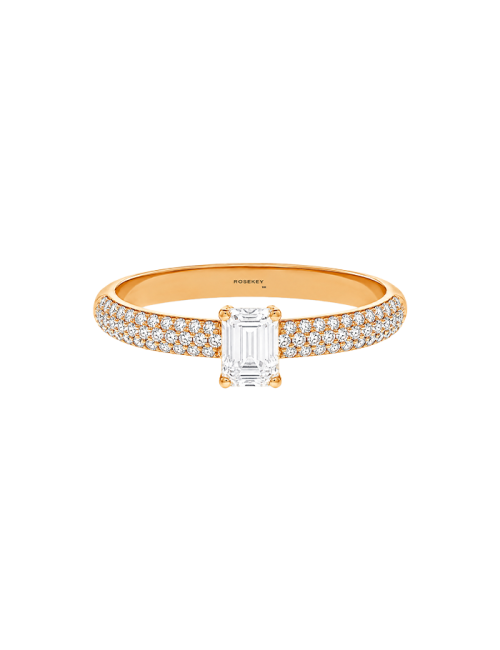 Anel Sweet Briar Ouro Rosa e Diamantes