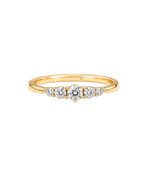 Anel Trilogy 5 Ouro Amarelo 0.50ct