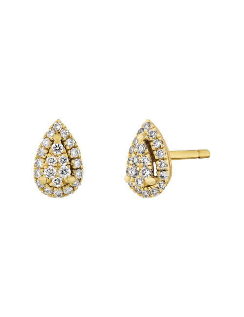 Brincos Épure Drop Modelo Pequeno Ouro Amarelo e Diamantes