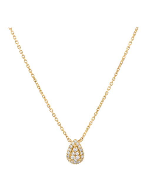 Colar Épure Drop Modelo Pequeno Ouro Amarelo e Diamantes